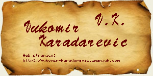 Vukomir Karadarević vizit kartica